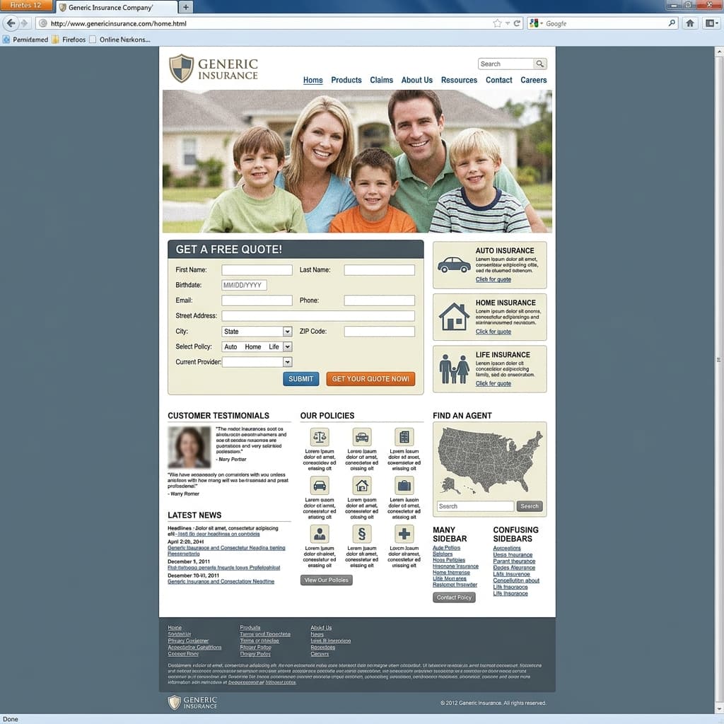 Coastal Insurance before redesign